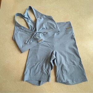 Gymshark Whitney Simmons Workout Set Mesh Sports Bra High Rise Bike Shorts S
